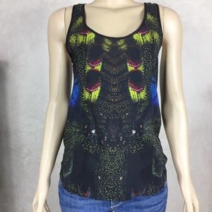 French Connection Black Silk Tank Top